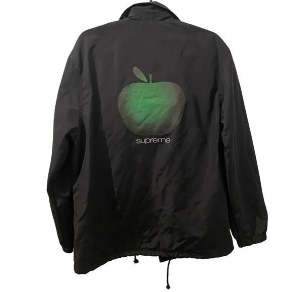 Supreme Big Apple Black Coaches Windbreaker Snap Button Coat Jacket Size Large - Picture 2 of 7